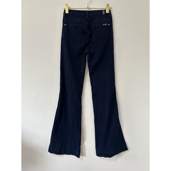 7 For All Mankind The Low Rise Ginger Flared Wide Leg Jean Size 26 Blue Denim - Picture 3 of 10